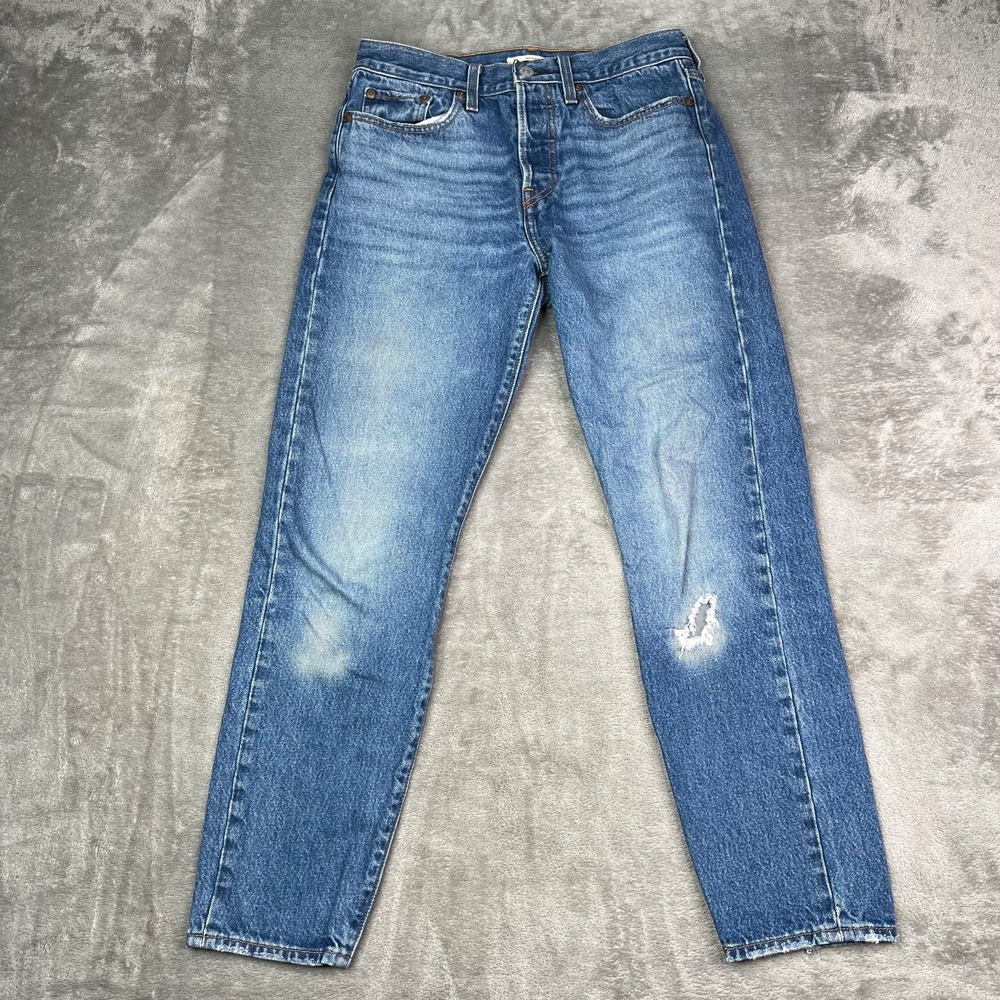 Levi's Premium Jeans Women 27 Blue Wedgie Button Fly High Rise Medium Wash Denim